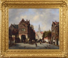 Stadtlandschaft des 19. Jahrhunderts, Ölgemälde von Brügge