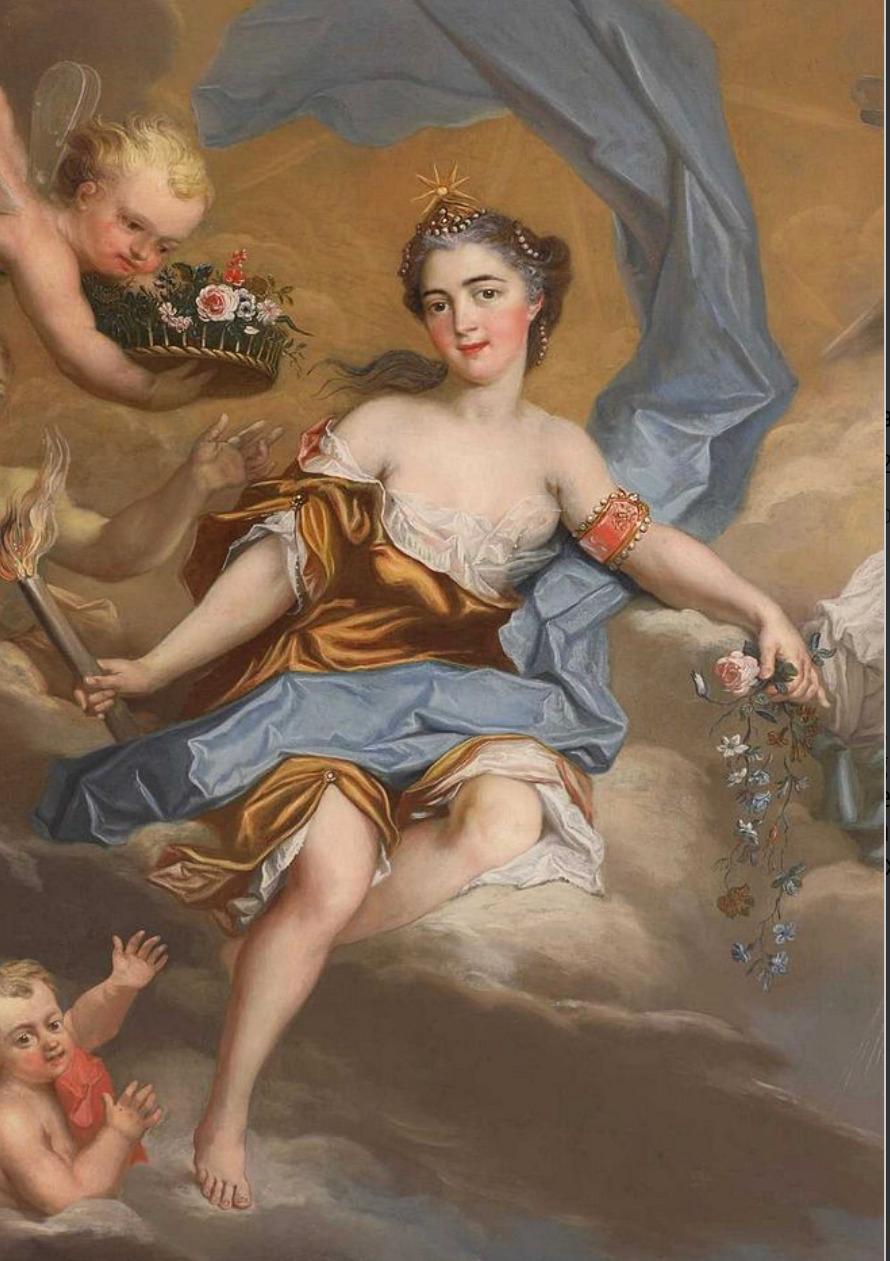 Magnifique paire de peintures royales françaises « Auurora et Diane » en vente 8