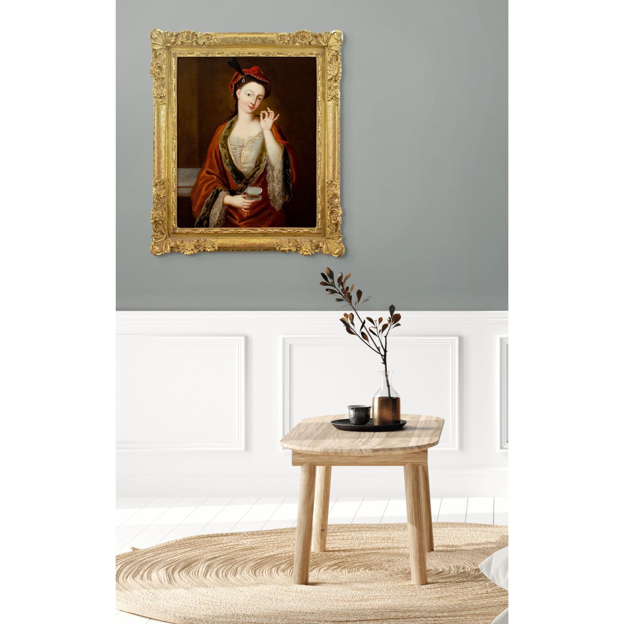 Jacques François Courtin (Circle), Portrait Of A Lady Taking Snuff For Sale 2