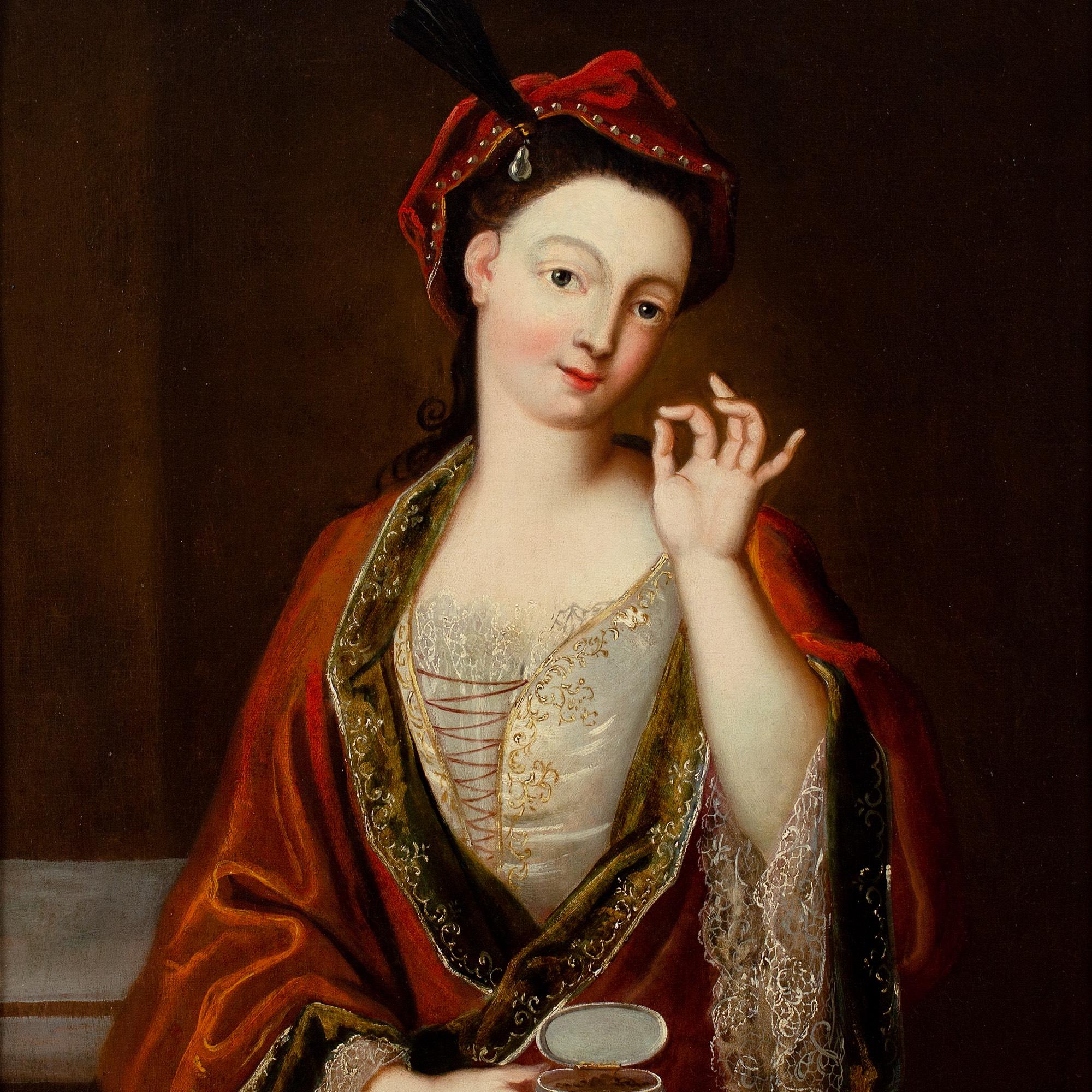 Jacques François Courtin (Circle), Portrait Of A Lady Taking Snuff For Sale 5