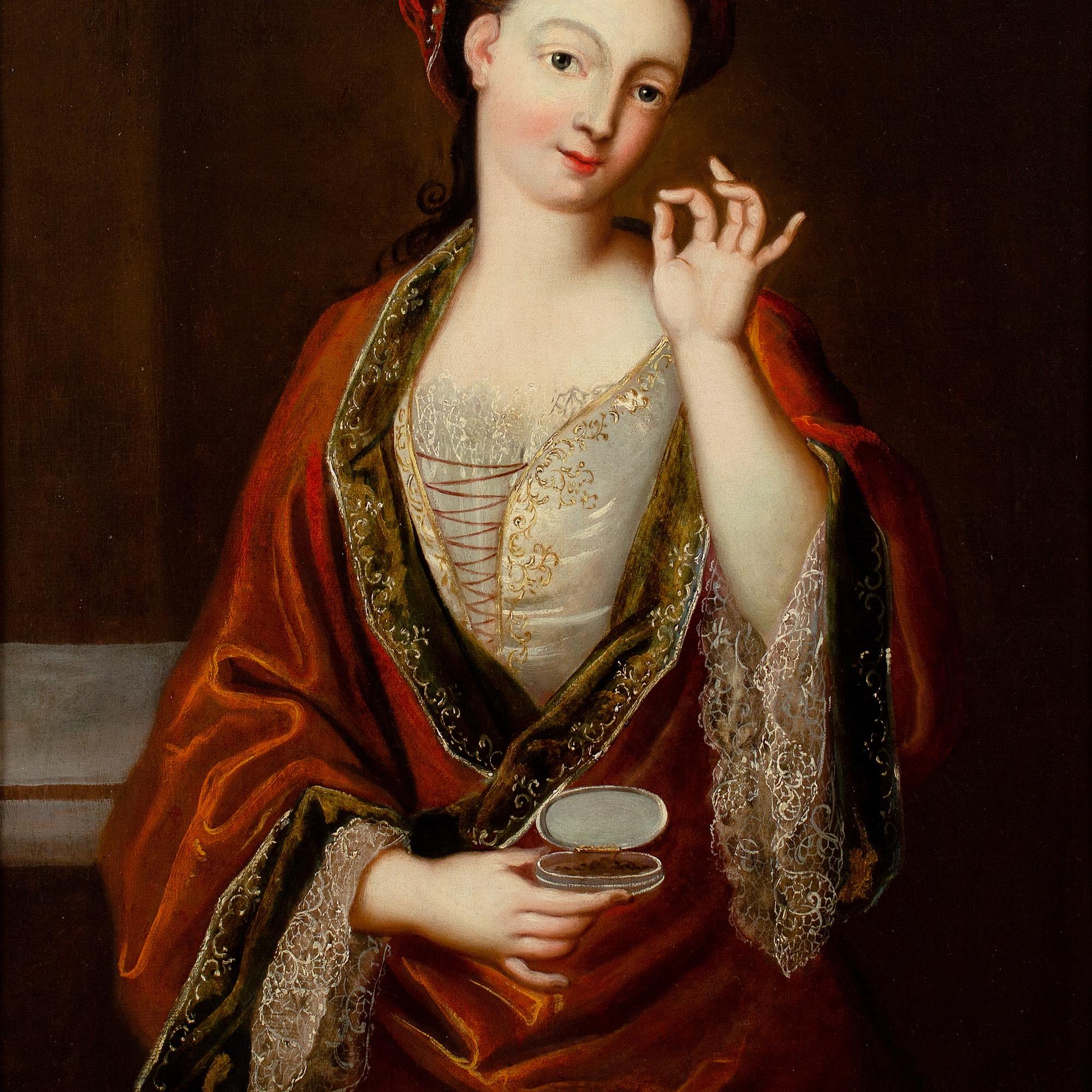 Jacques François Courtin (Circle), Portrait Of A Lady Taking Snuff For Sale 6