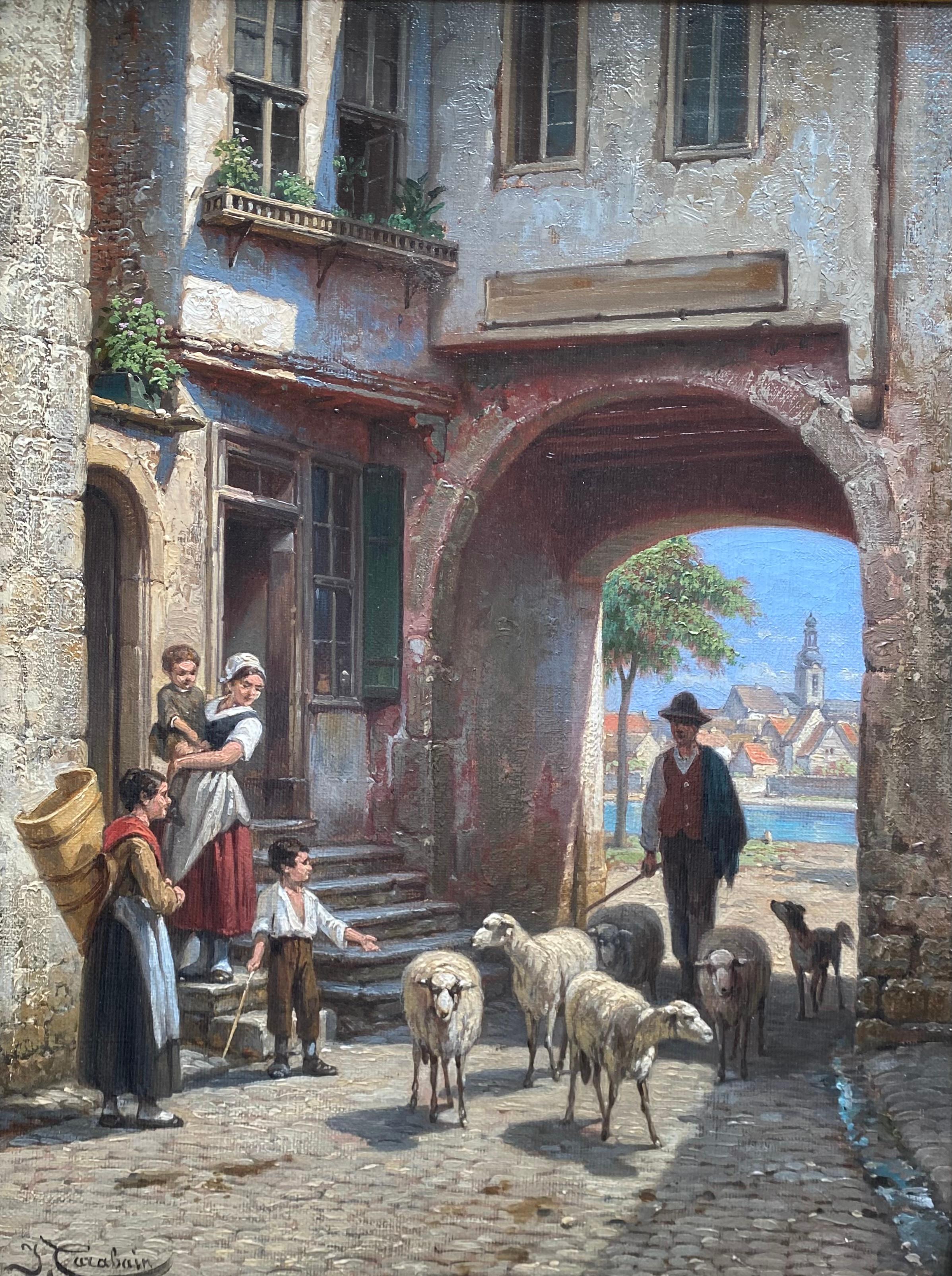Jacques François Joseph Carabain
Amsterdam 1834 - 1933 Bruselas
Pintor holandés - belga

Vista de la Puerta Principal de Wertheim, Alemania, 1883