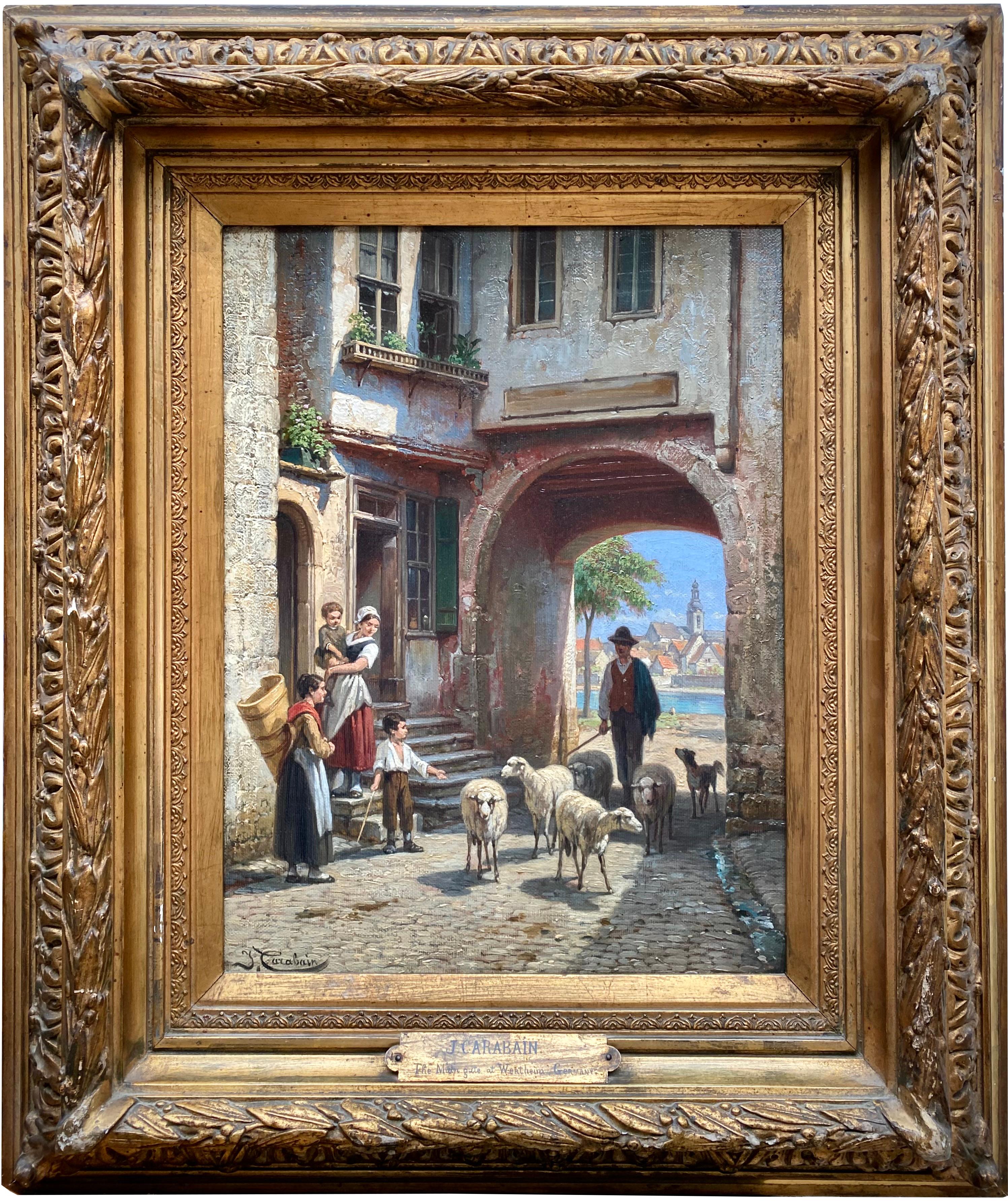 Portrait Painting de Jacques François Joseph Carabain - Vista de la Puerta Principal de Wertheim, 1883" de Jacques Carabain ( 1834 - 1933 )
