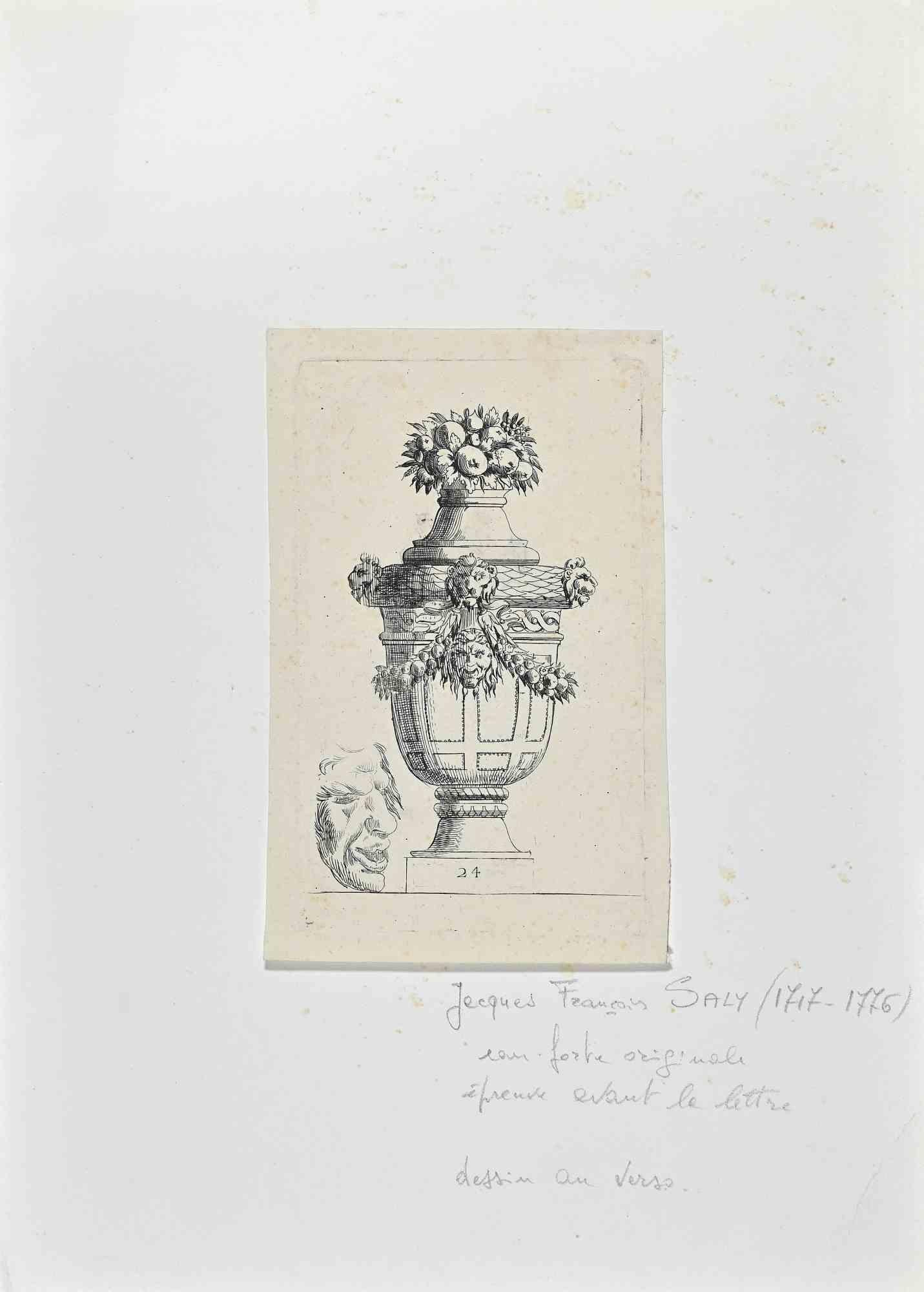 Suite de Vases is an original artwork realized by the French artist  Jacques François Saly (1717-1776)

Etching print. drawing on the back, 1750 c. Passepartout cm 21x22,5

Good conditions except for light foxings especially on the
