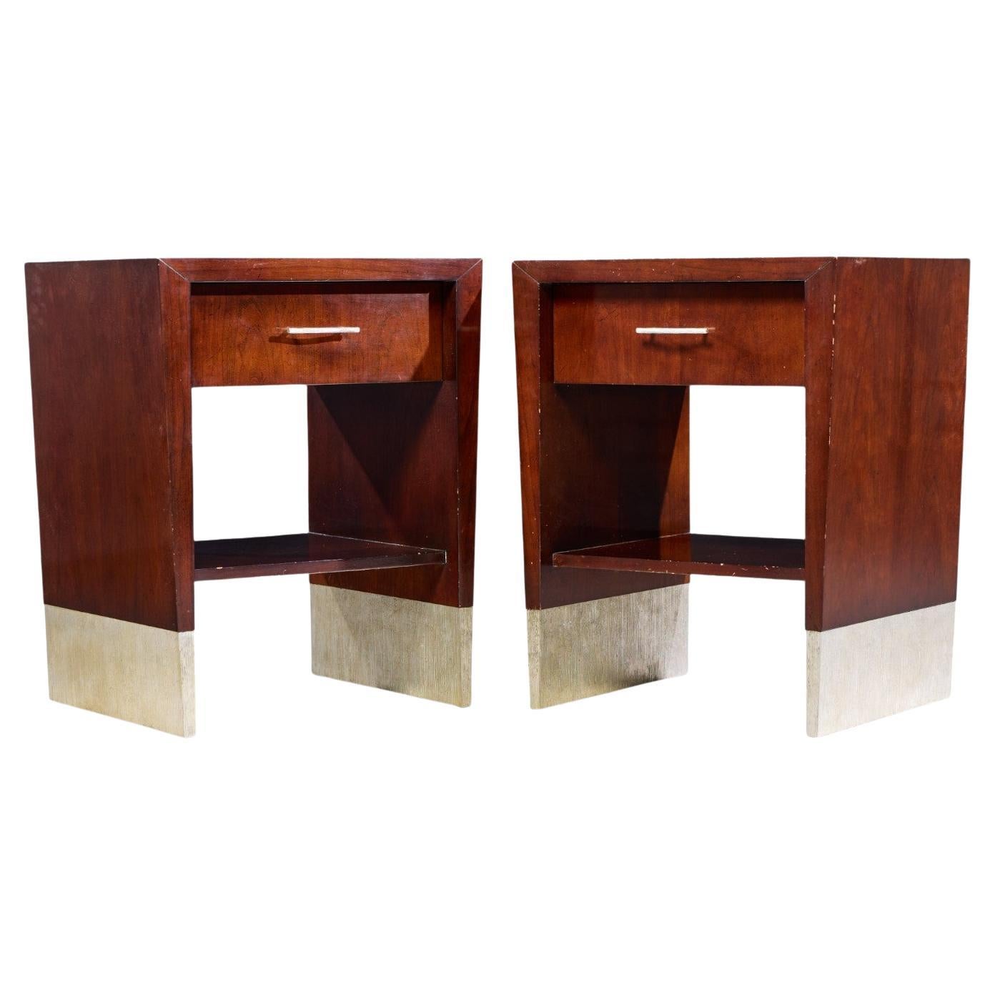 Jacques Garcia for Baker Furniture Tables de nuit en acajou - Paire en vente