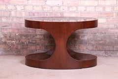 Jacques Garcia for Baker Furniture Modern Mahogany Oval Side Table