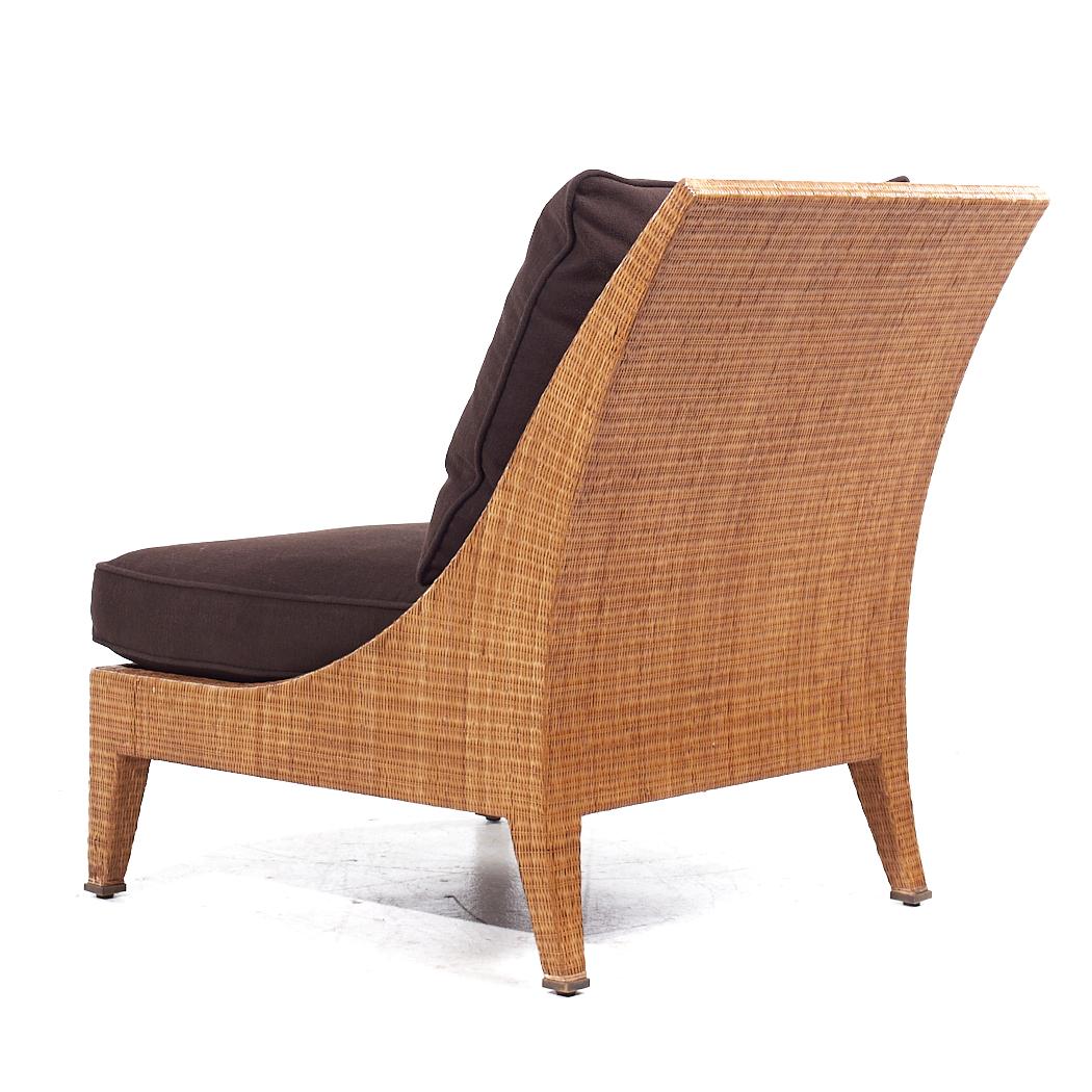 Jacques Garcia for McGuire Mid Century Woven Raffia Lounge Chairs - Pair For Sale 2