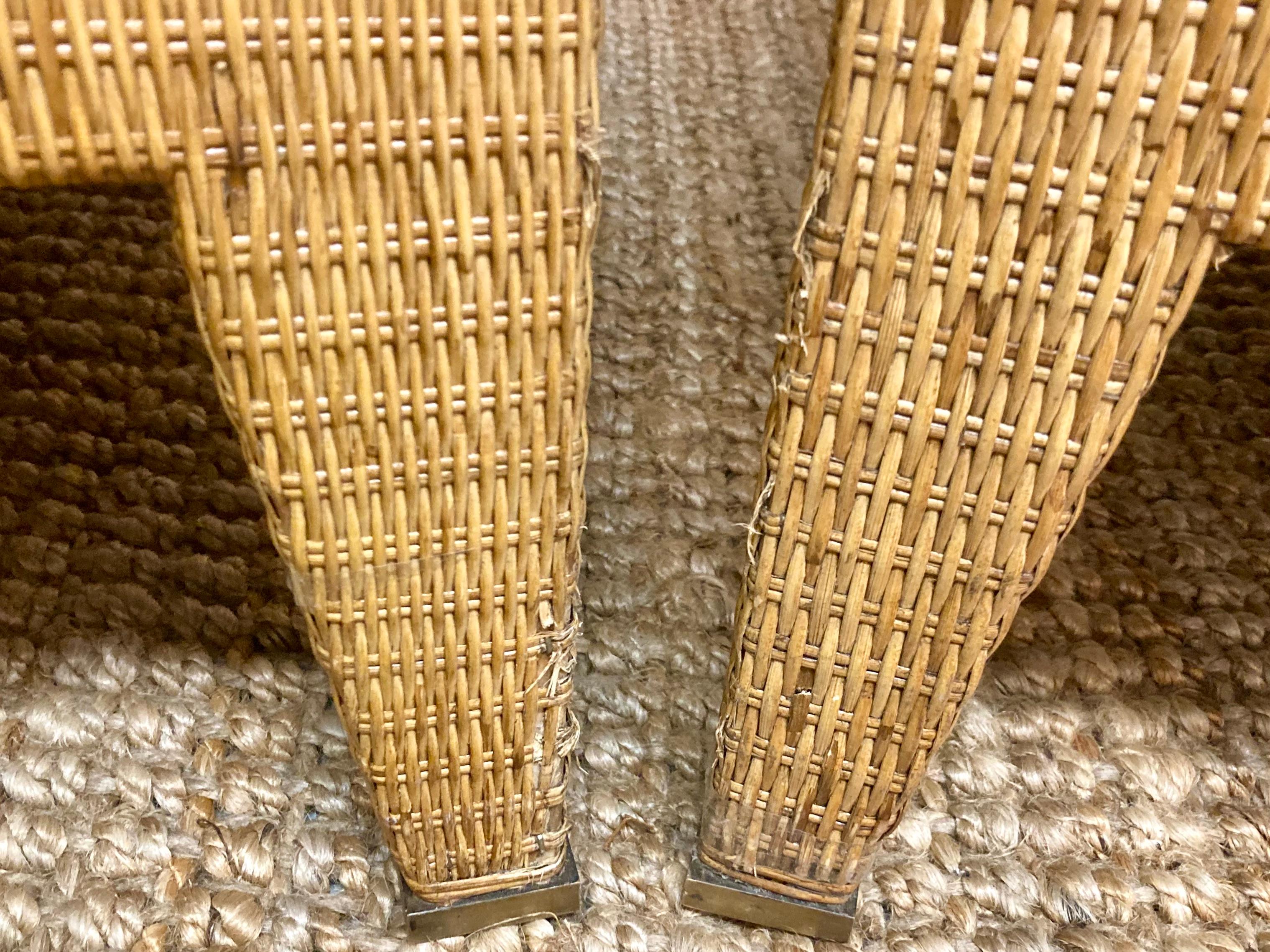Jacques Garcia for McGuire Woven Raffia Large Club Chairs, a Pair For Sale 4