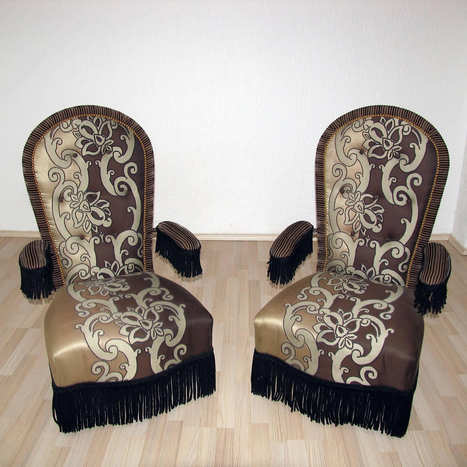 Napoleon III Style Pair of Luxurious Armchairs Designed by Jacques Garcia In Good Condition In Bochum, NRW
