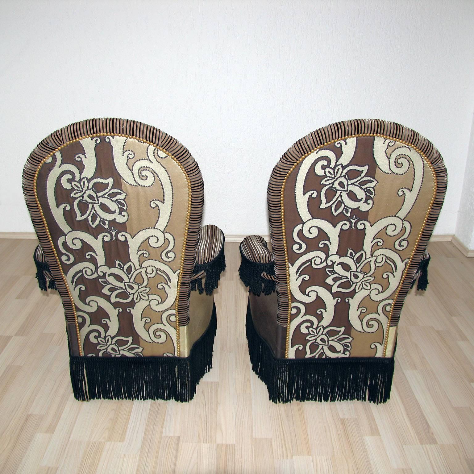Napoleon III Style Pair of Luxurious Armchairs Designed by Jacques Garcia 1