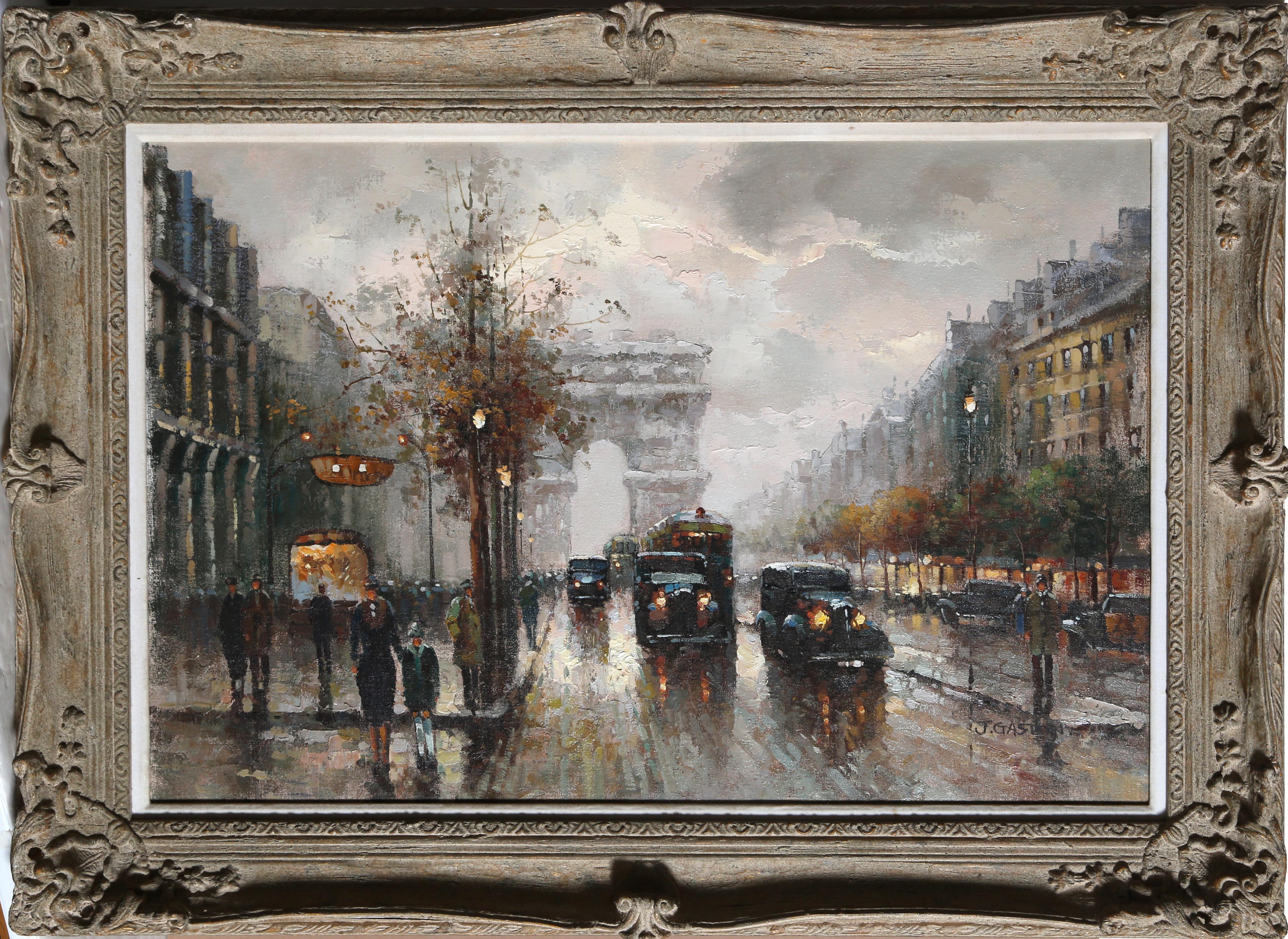 Champs Elysses at Dusk, Oil Painting by Jacques Gaston