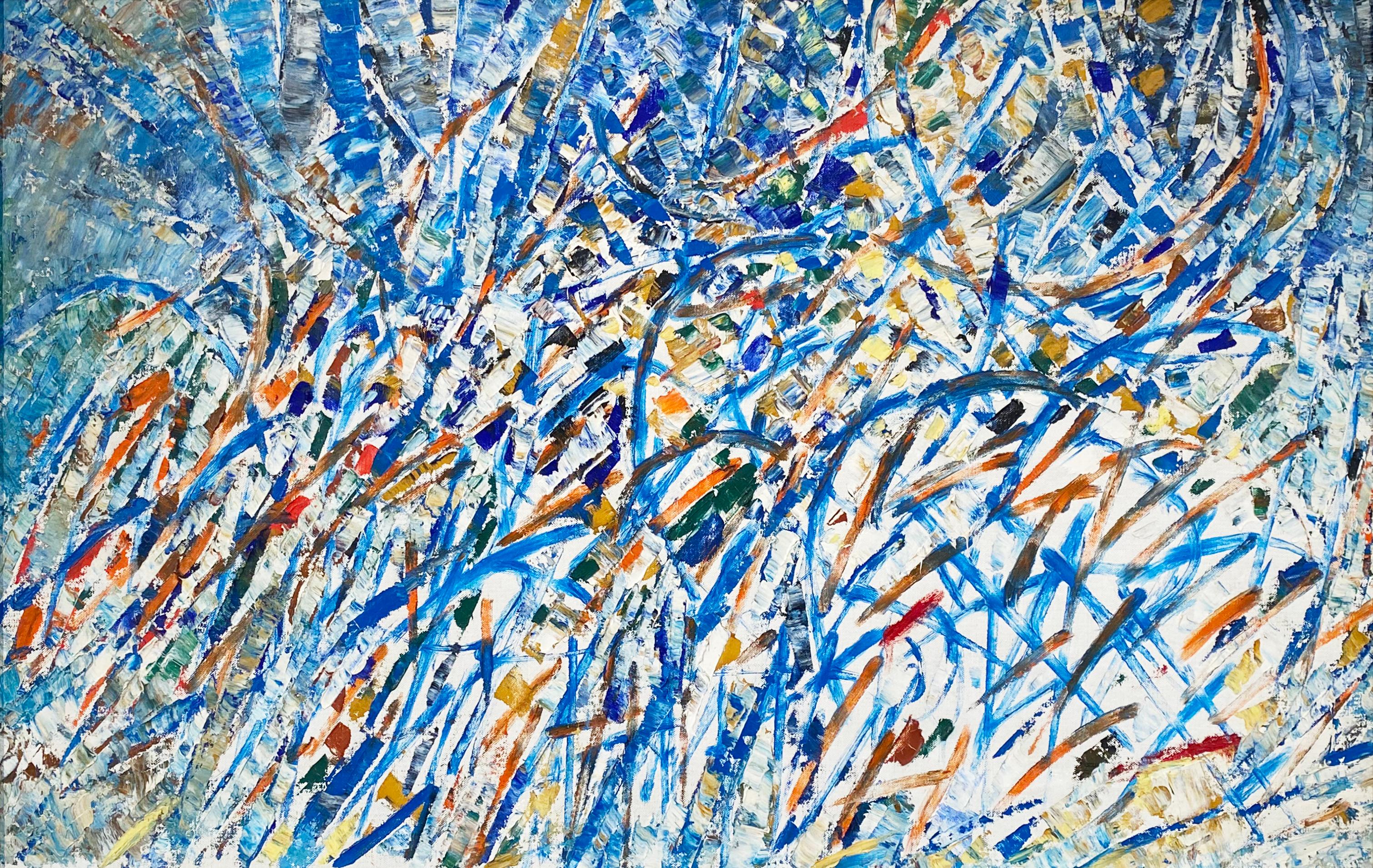 Composizione Astratta in Blues - Painting di Jacques Germain