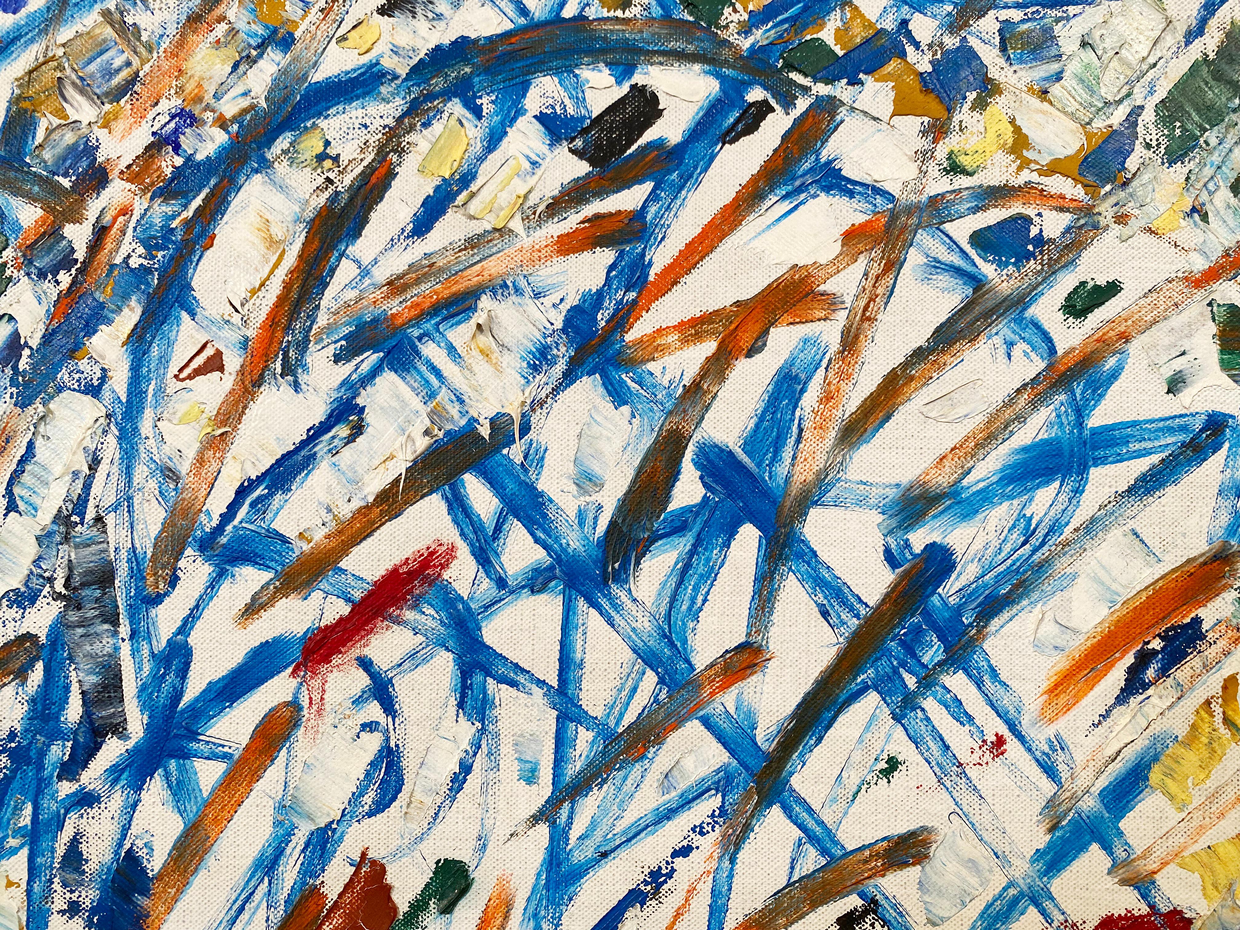 Composizione Astratta in Blues - Abstract Painting Grigio di Jacques Germain