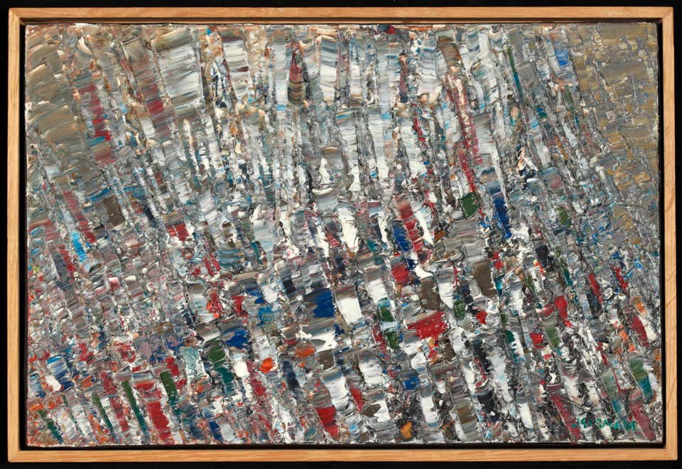 Composition - French Abstract Oil Painting by Jacques Germain