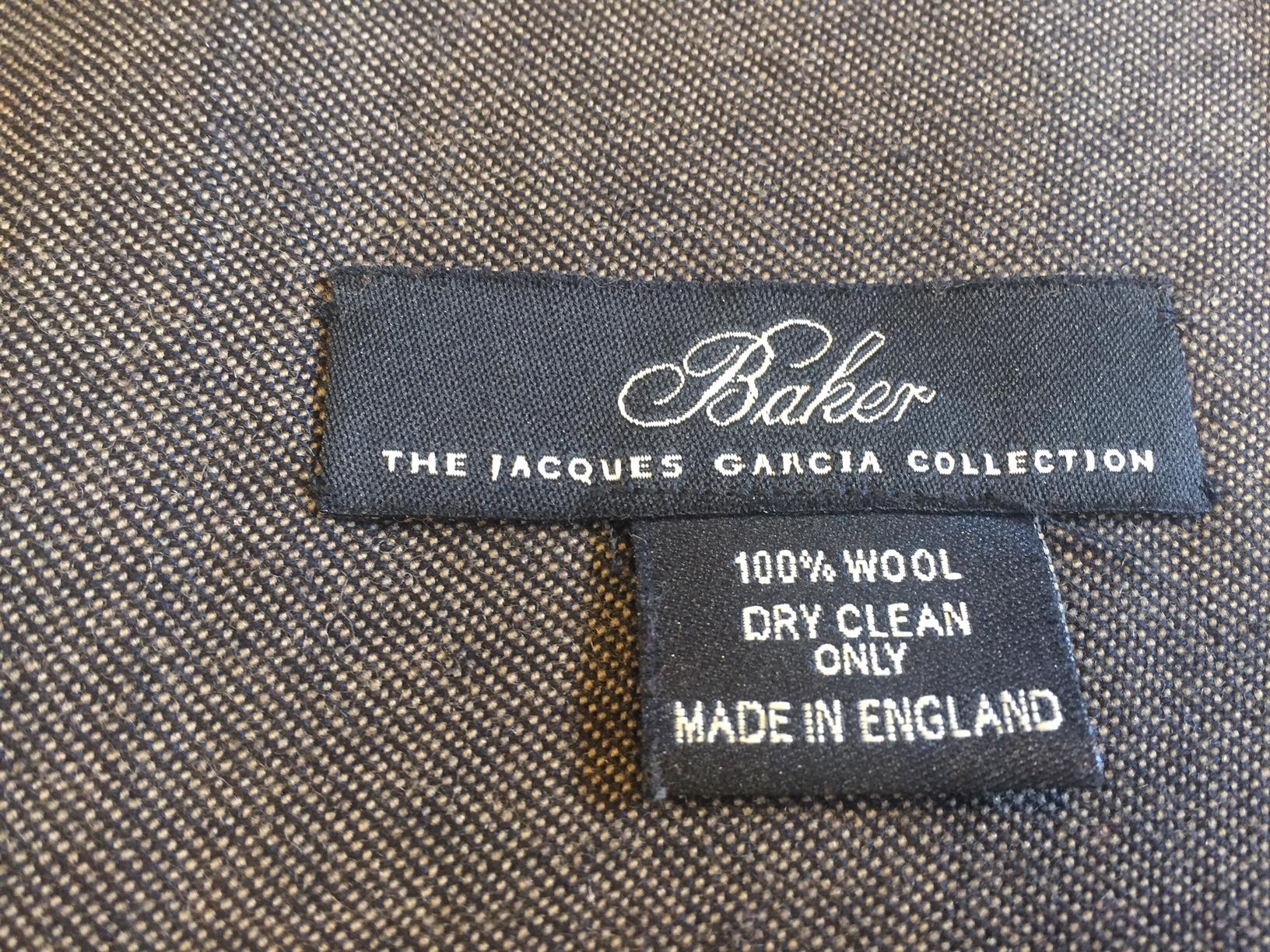 European Jacques Gracia Throw by Baker Color Brown and Black Stripe Pattern For Sale