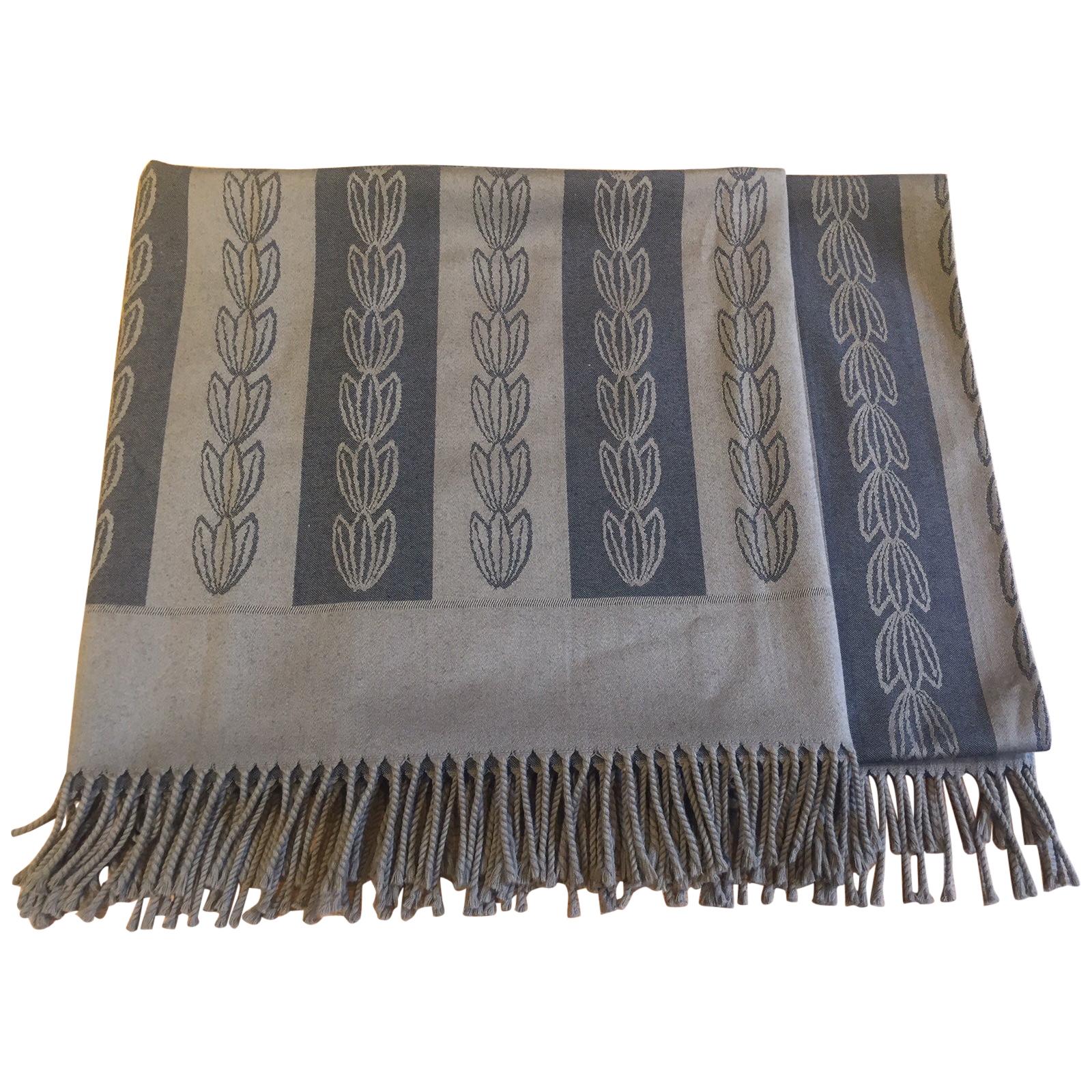 Jacques Gracia Throw by Baker Color Brown and Black Stripe Pattern For Sale