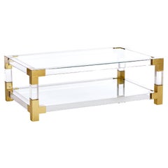 Jacques Grand Cocktail Table in lucite e ottone