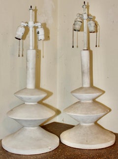 Jacques Grange 'Giacometti' YSL Plaster Table Lamps