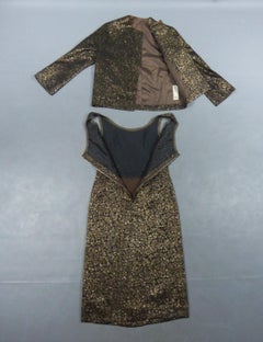 Jacques Griffe Circa 1960 Haute Couture Silk Satin Dress & Jacket Set