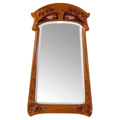 Antique Jacques Gruber "Aux Orchidée" Mirror