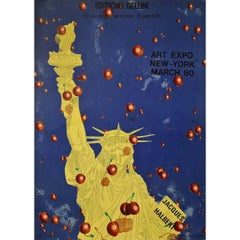 Originalplakat von Jacques Halbert für eine Ausstellung in New York, 1980