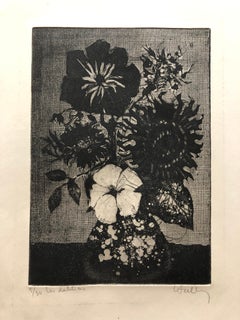 Blumenstrauß 'Dahlias' aus der Moderne der Ätzung der Blumen:: modernistischer Stil