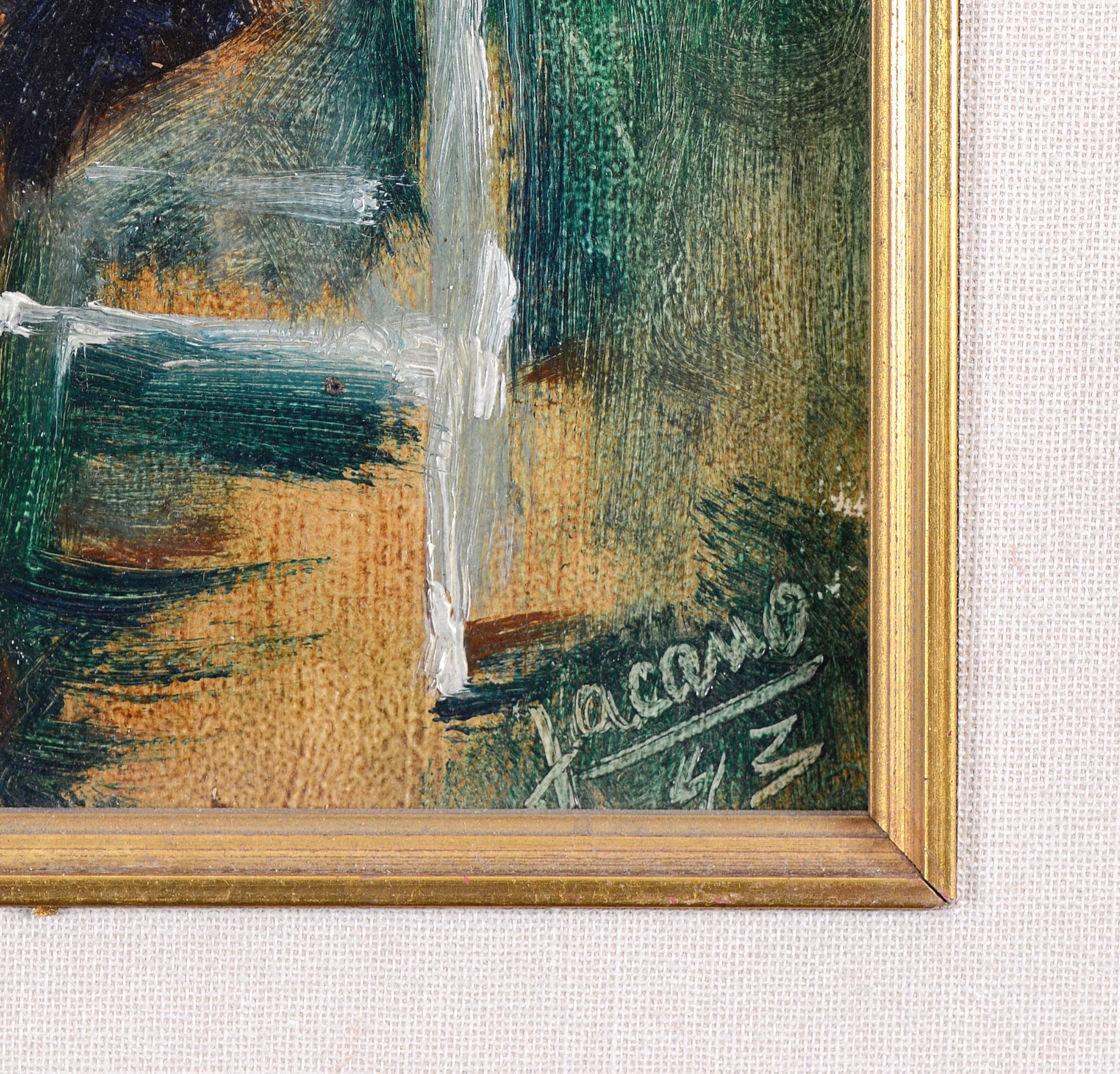Lady Seated - Mid 20th Century Belgian Impressionist Portrait Oil Painting For Sale 1