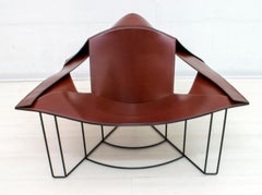 Jacques Harold Pollard Modern Italian Leather Lounge Chair for Matteo Grassi