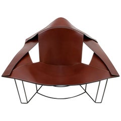 Jacques Harold Pollard Modern Italian Leather Lounge Chair for Matteo Grassi