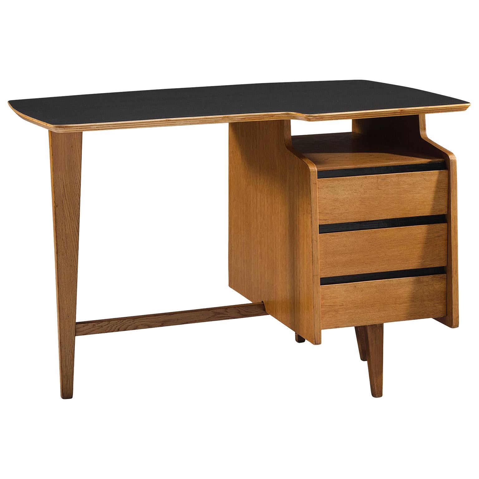 Jacques Hauville Small Oak Writing Desk