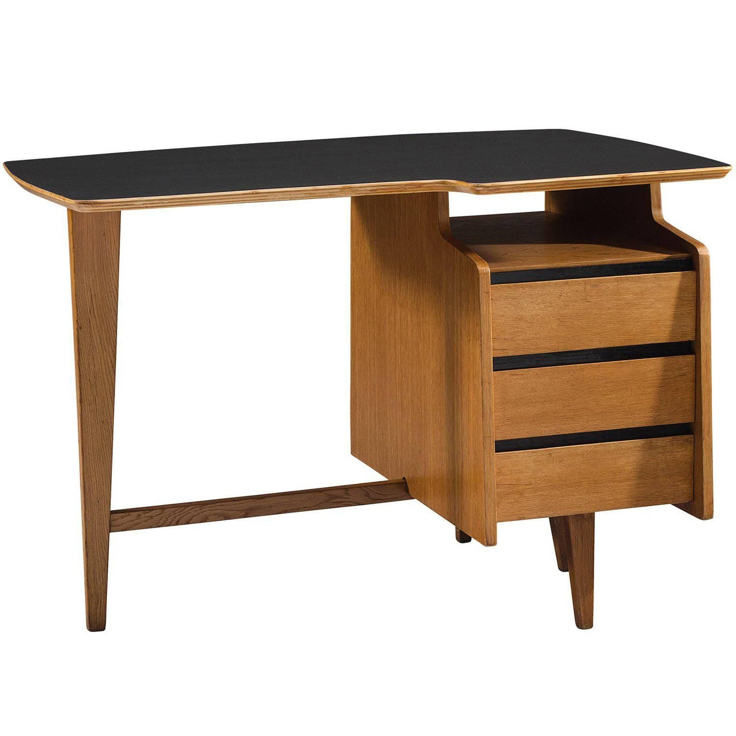 Jacques Hauville Small Oak Writing Desk For Sale At 1stdibs