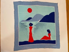 Jacques Heim Abstrakte Kunst Seidenschal 1960er Jahre