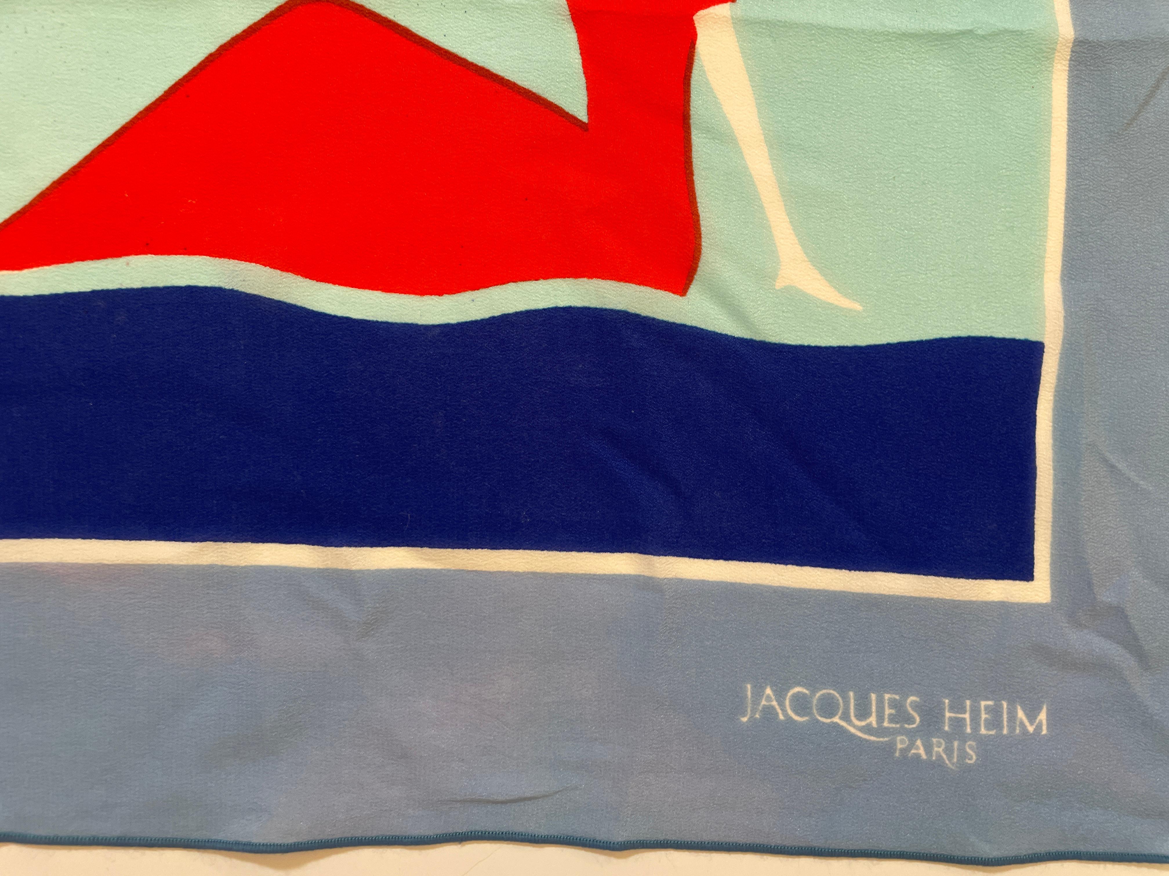 Jacques Heim Abstract Art Silk Scarf 1960s In Good Condition For Sale In North Hollywood, CA