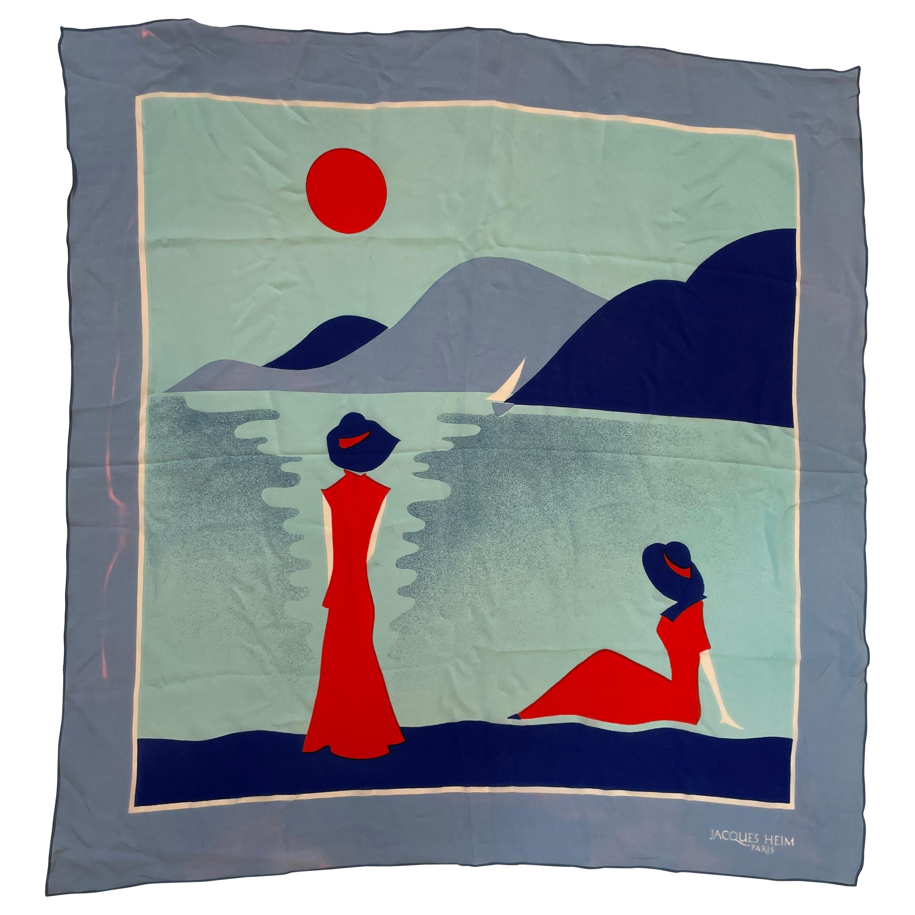 Jacques Heim Abstract Art Silk Scarf 1960s