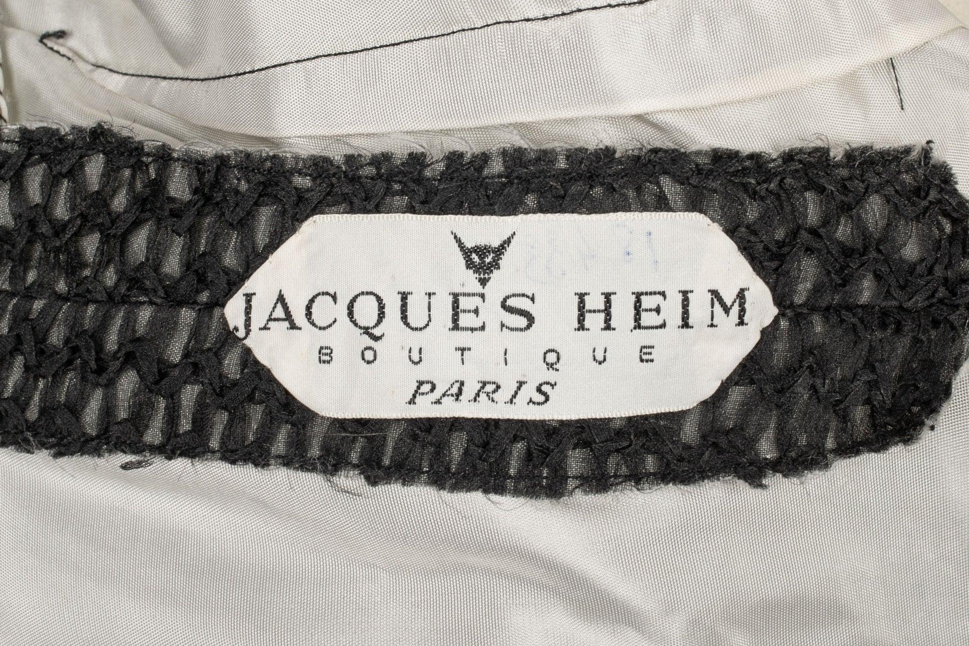 Jacques Heim Vestido vintage negro de largo medio en venta 3