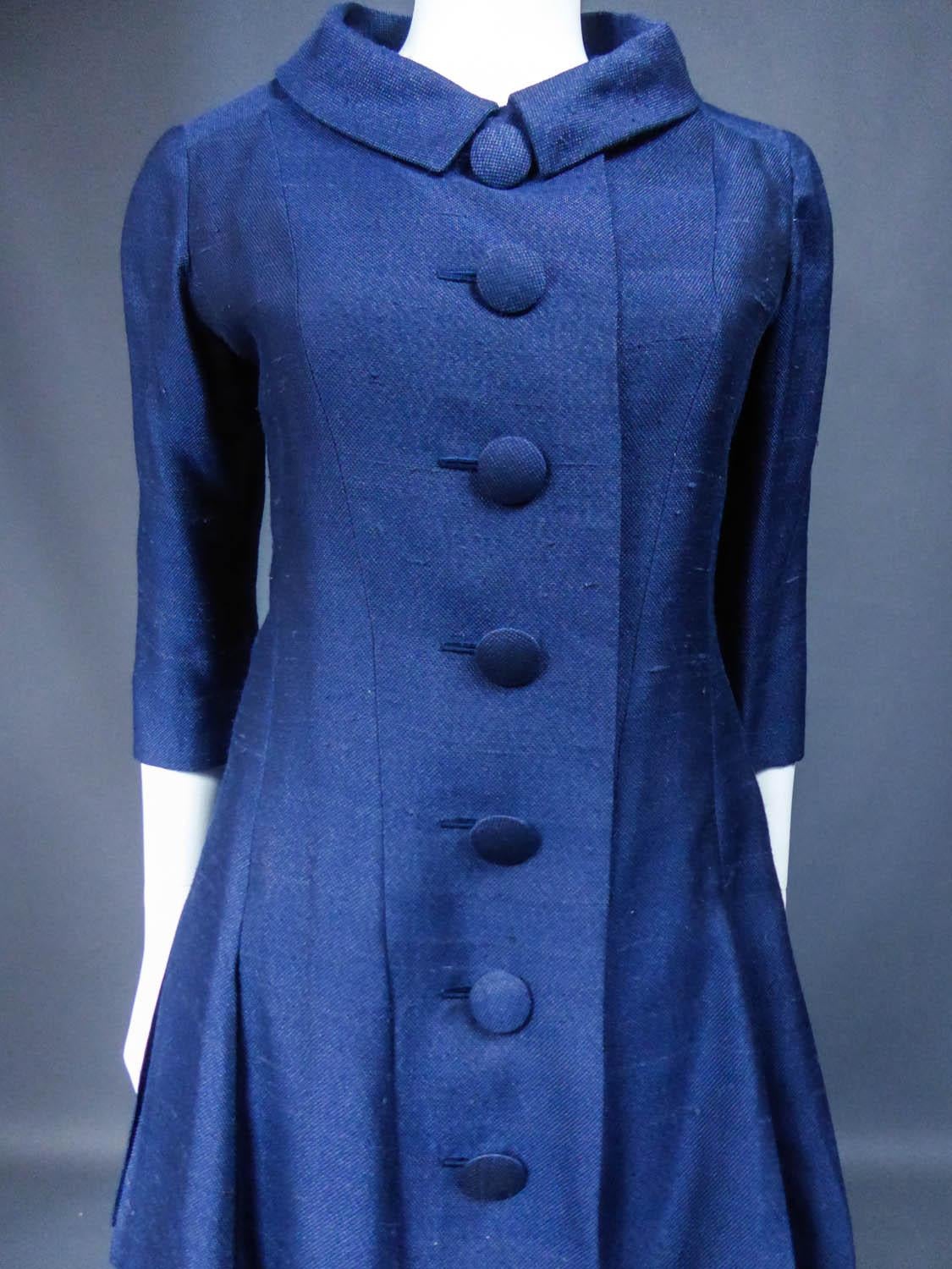 Purple Jacques Heim Couture Dress and Jacket Set Circa 1956