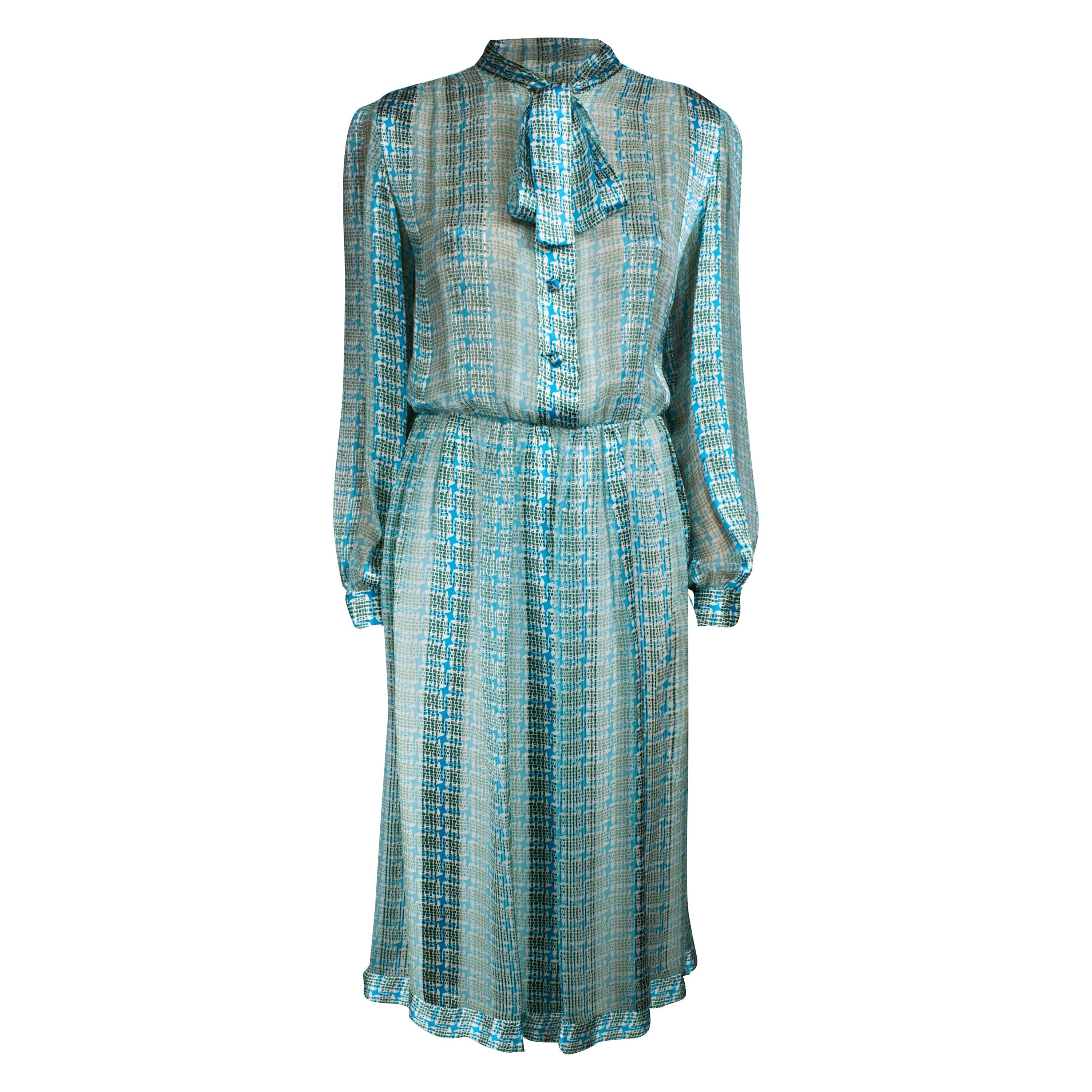 Jacques Heim delicate blue silk chiffon dress, circa 1960s
