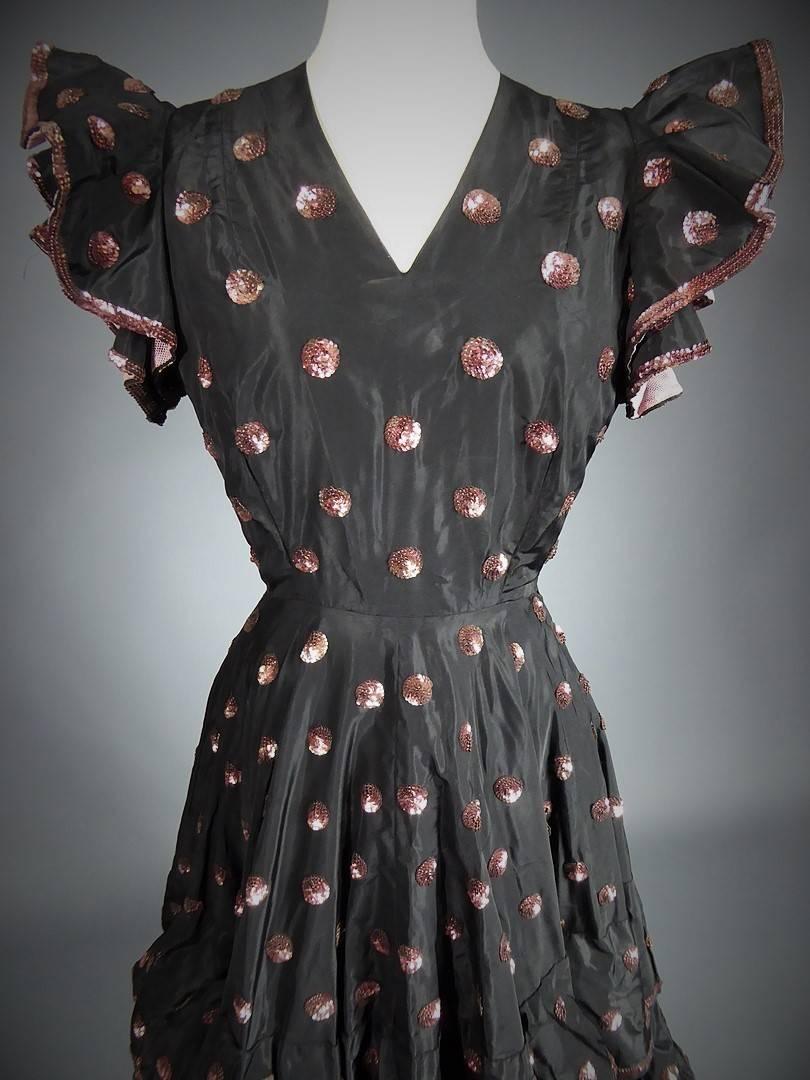 A French Jacques Heim Haute Couture Dress numbered 15365 Circa 1950 In Good Condition In Toulon, FR