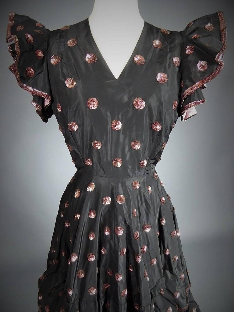 A French Jacques Heim Haute Couture Dress numbered 15365 Circa 1950 In Good Condition For Sale In Toulon, FR