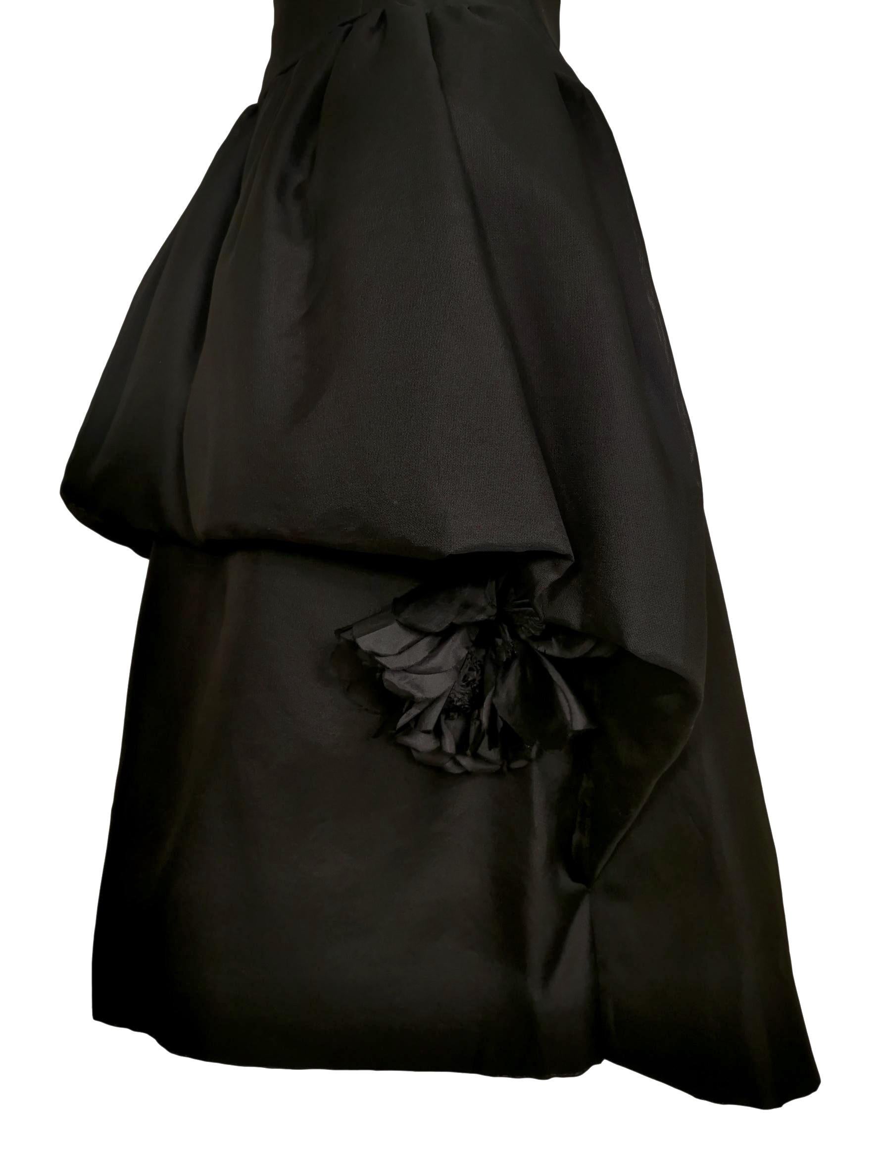 Black Jacques Heim Silk Gazar Dress Numbered Exclusive to Harrods For Sale
