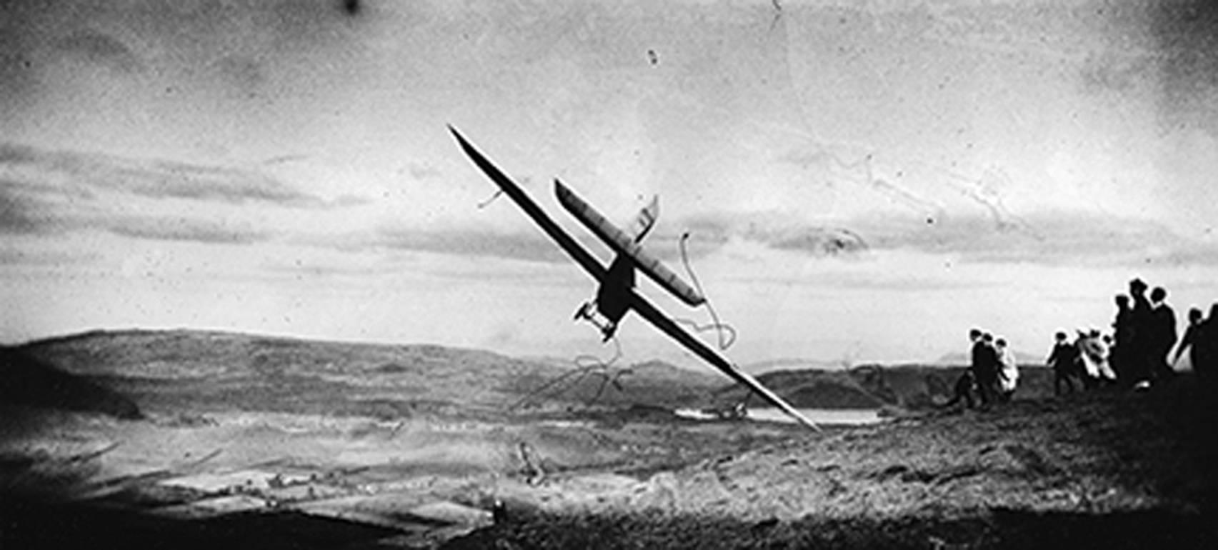 Jacques Henri Lartigue Black and White Photograph - Gliding Competition: Pilot in the "Levasseur- Abrial Monoplane", Combegrasse