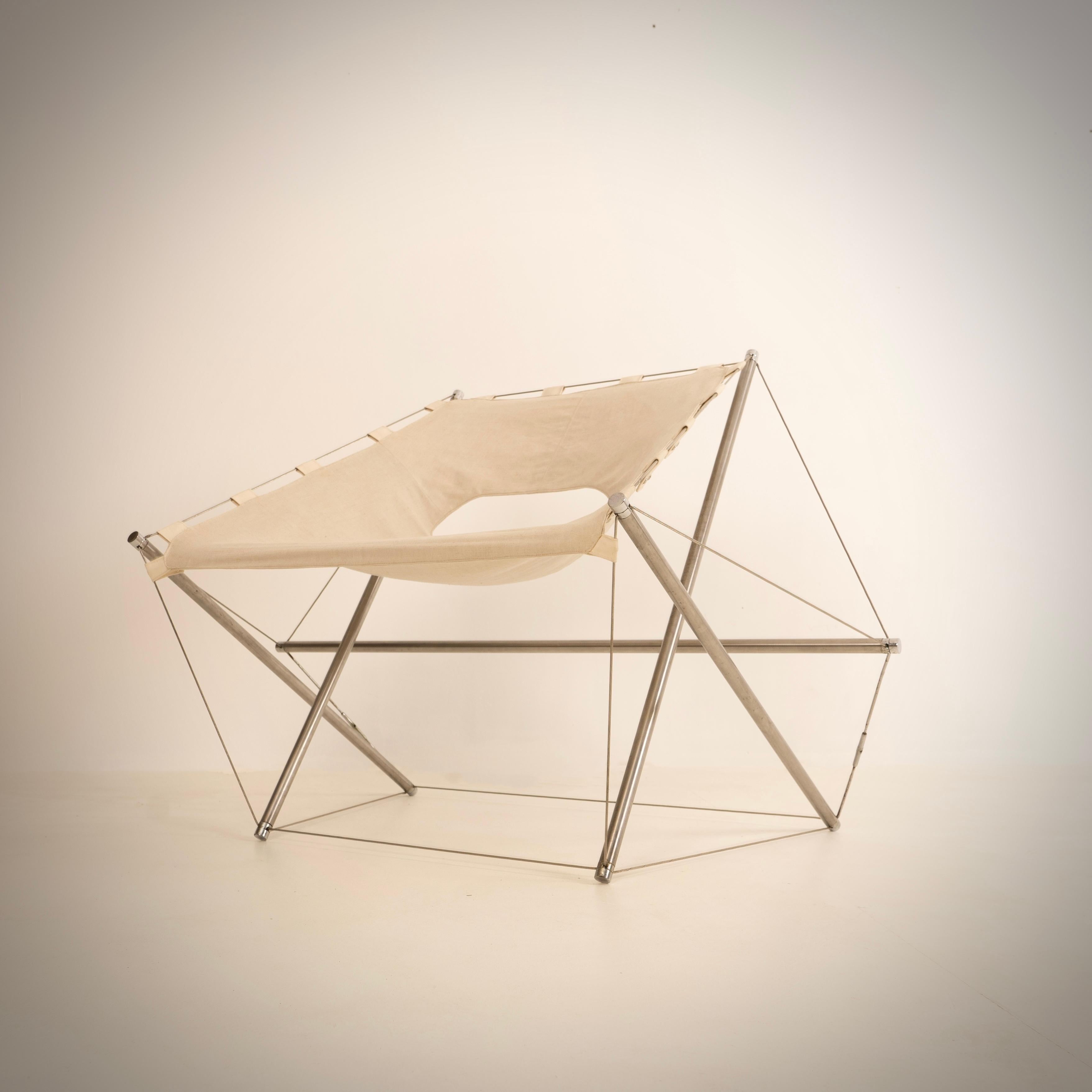 Metallo Jacques Henri Varichon, Rara coppia di poltrone Galaxie, Steiner, 1969 in vendita