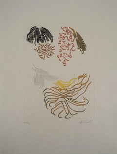 Abstract Vegetal Composition - Original color Etching and Aquatint 