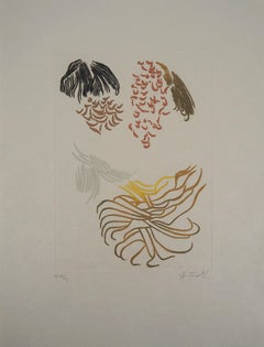 Abstract Vegetal Composition - Original color Etching and Aquatint