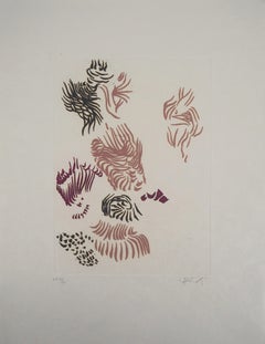 Surrealist Peacock - Original color Etching and Aquatint 