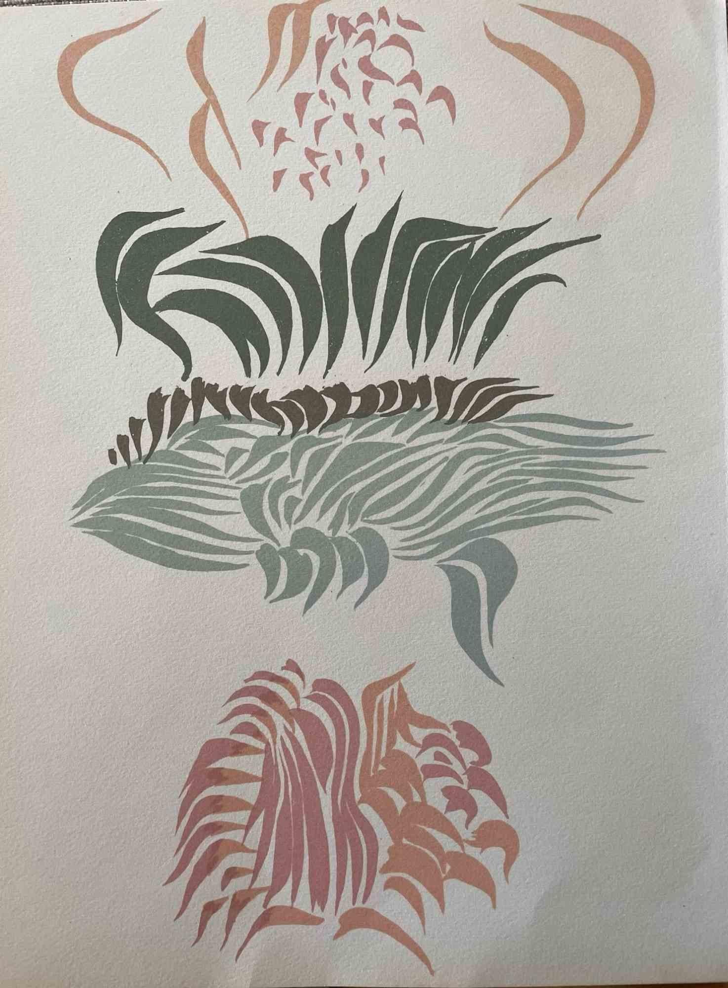 Jacques Herold Abstract Print - Untitled - Lithograph by J. Hérold - 1974