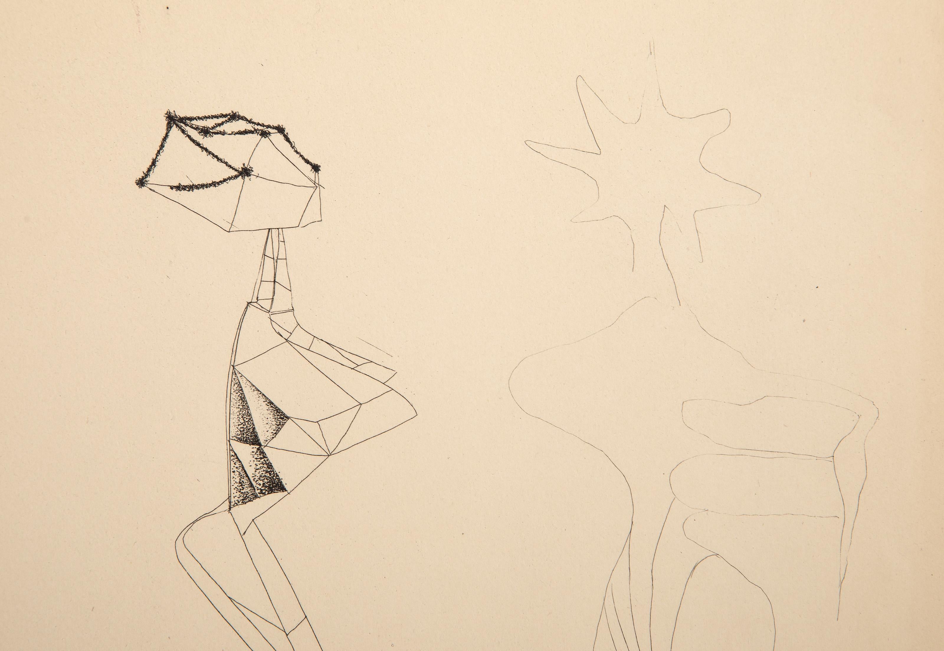 Geometrische Figuren, moderne Radierung von Jacques Herold im Angebot 1