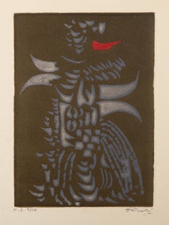 Mask, Surrealist Etching by Jacques Herold