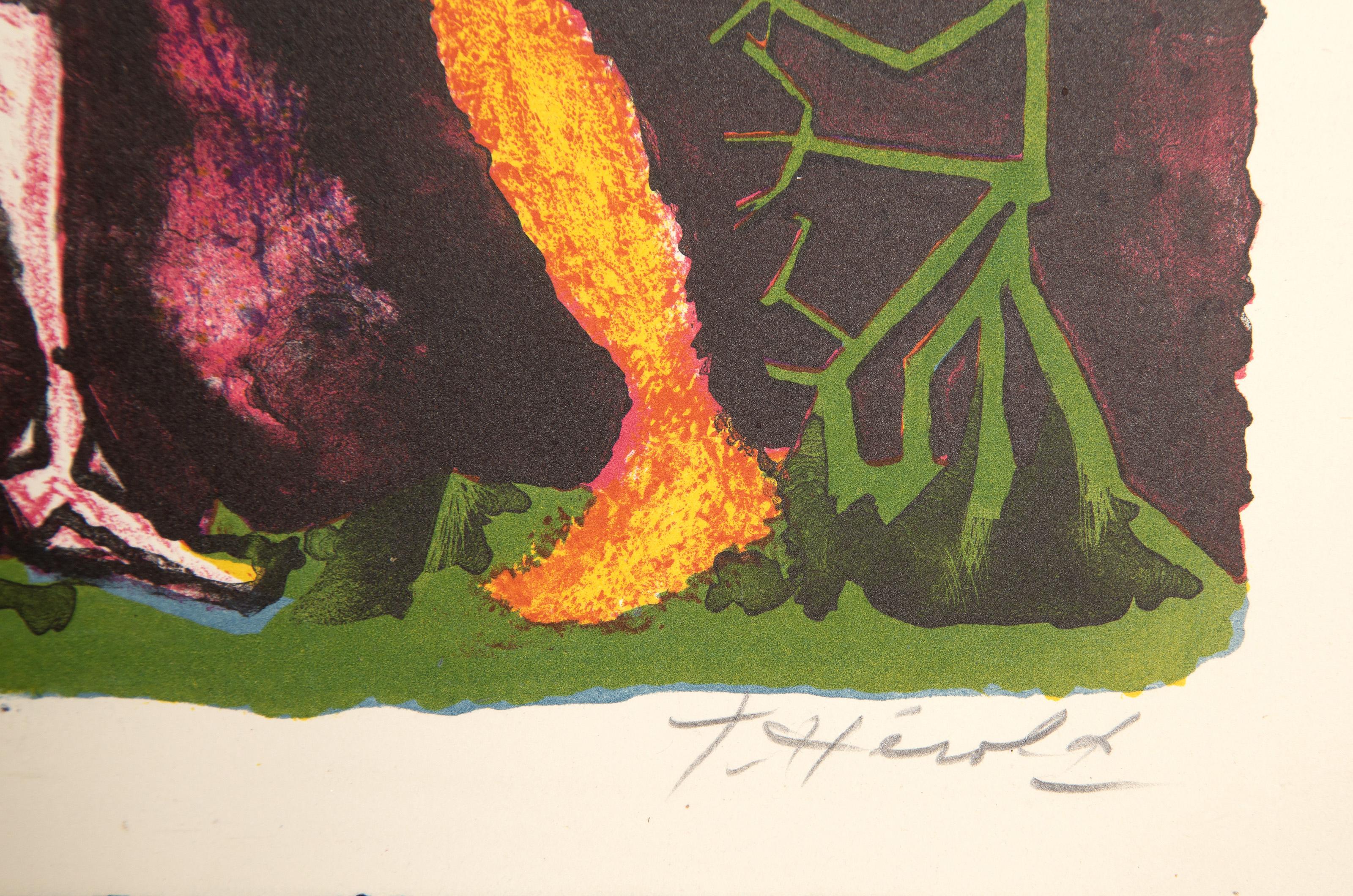 Personnages Surrealistes, litografia surrealista di Jacques Herold in vendita 3