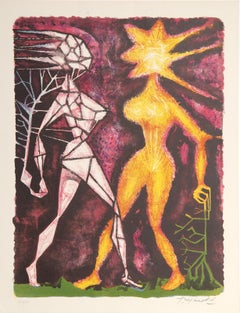 Vintage Personnages Surrealistes, Surrealist Lithograph by Jacques Herold